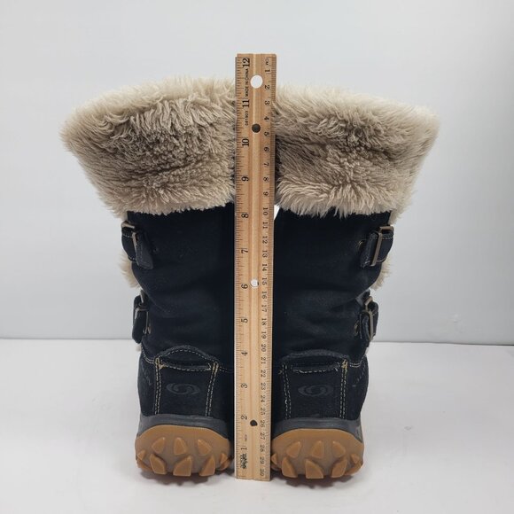 Salomon Lhasa Women's Black Suede Winter Boots US Size 9 - Picture 11 of 12